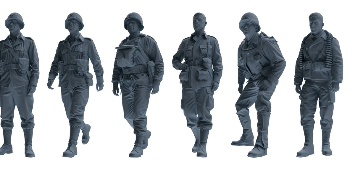 MRY-SFW SSTR076 Miniatures Soldier Model Kit Saving Ryan in Normandy WWII U.S. Army Six-Person Patrol Group