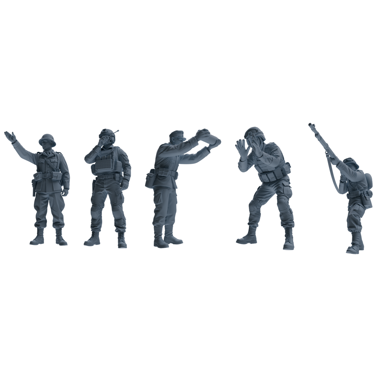 MRY-SFW SSTR191 Miniatures Soldier Model Kit Multi-Scenario Combat Soldier Pose Modern Model 5 pcs