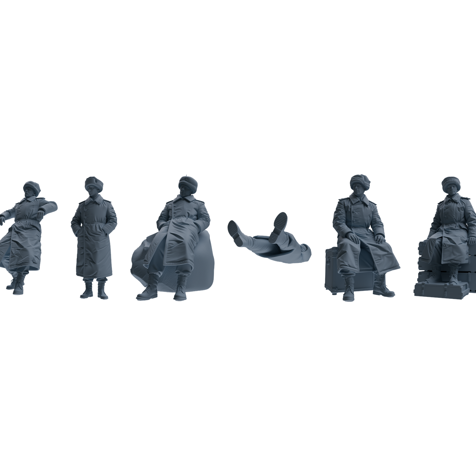 MRY-SFW LYGR646 WWII Soviet Union Six-Person Rest Group 3D Printed Resin Model Kit by SSMODEL