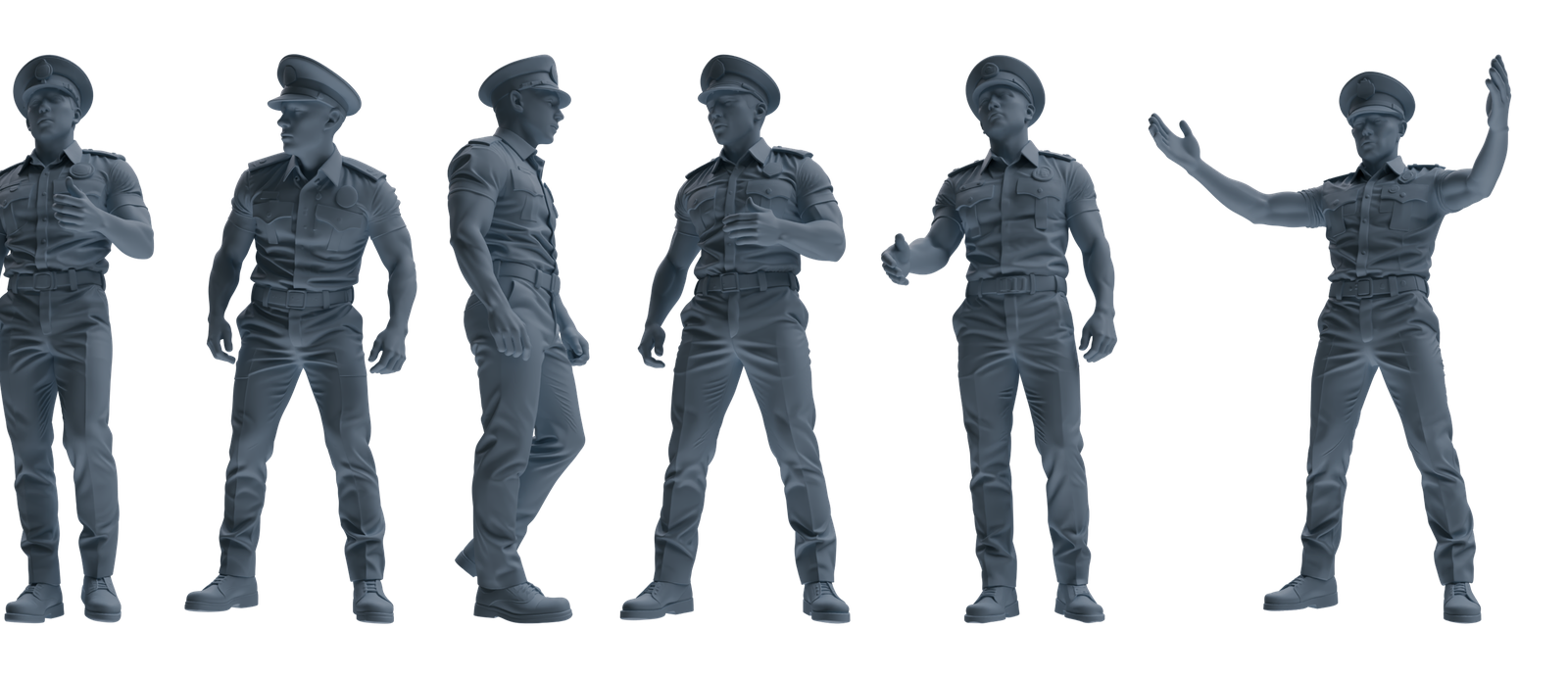MRY-SFW LYGR767 Modern Hong Kong Police Six-Person Daily Routine 2 3D Printed Resin Model Kit by SSMODEL
