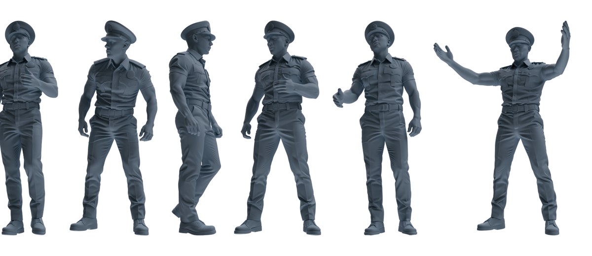 MRY-SFW LYGR767 Modern Hong Kong Police Six-Person Daily Routine 2 3D Printed Resin Model Kit by SSMODEL