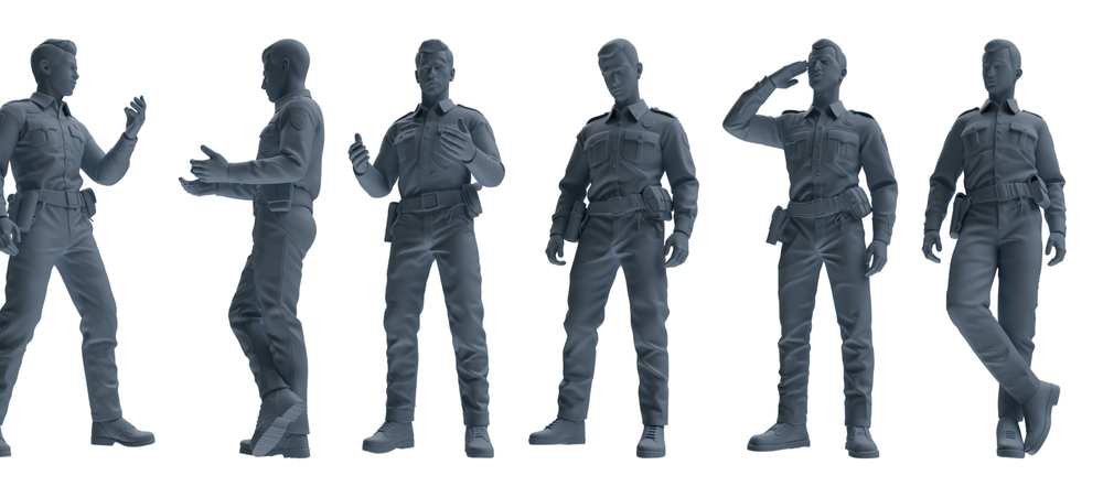 MRY-SFW LYGR675 Los Angeles Patrol Police Six-Person Daily Routine 2 3D Printed Resin Model Kit by SSMODEL