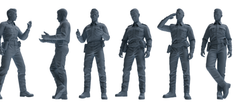 MRY-SFW LYGR675 Los Angeles Patrol Police Six-Person Daily Routine 2 3D Printed Resin Model Kit by SSMODEL