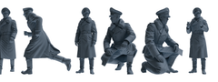 MRY-SFW LYGR705 WWII German Army War Scene Six-Person Daily Routine Group 3D Printed Resin Model Kit by SSMODEL