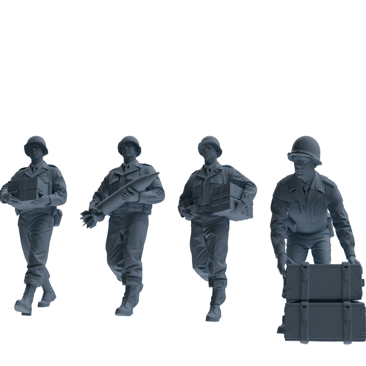 MRY-SFW SSTR225 WWII U.S. Army Logistics Soldier Logistics Four-Person Group