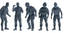 MRY-SFW SSTR026 Miniatures Soldier Model Kit 1993 Mogadishu Black Hawk Helicopter Soldier Singing Five-Person Group