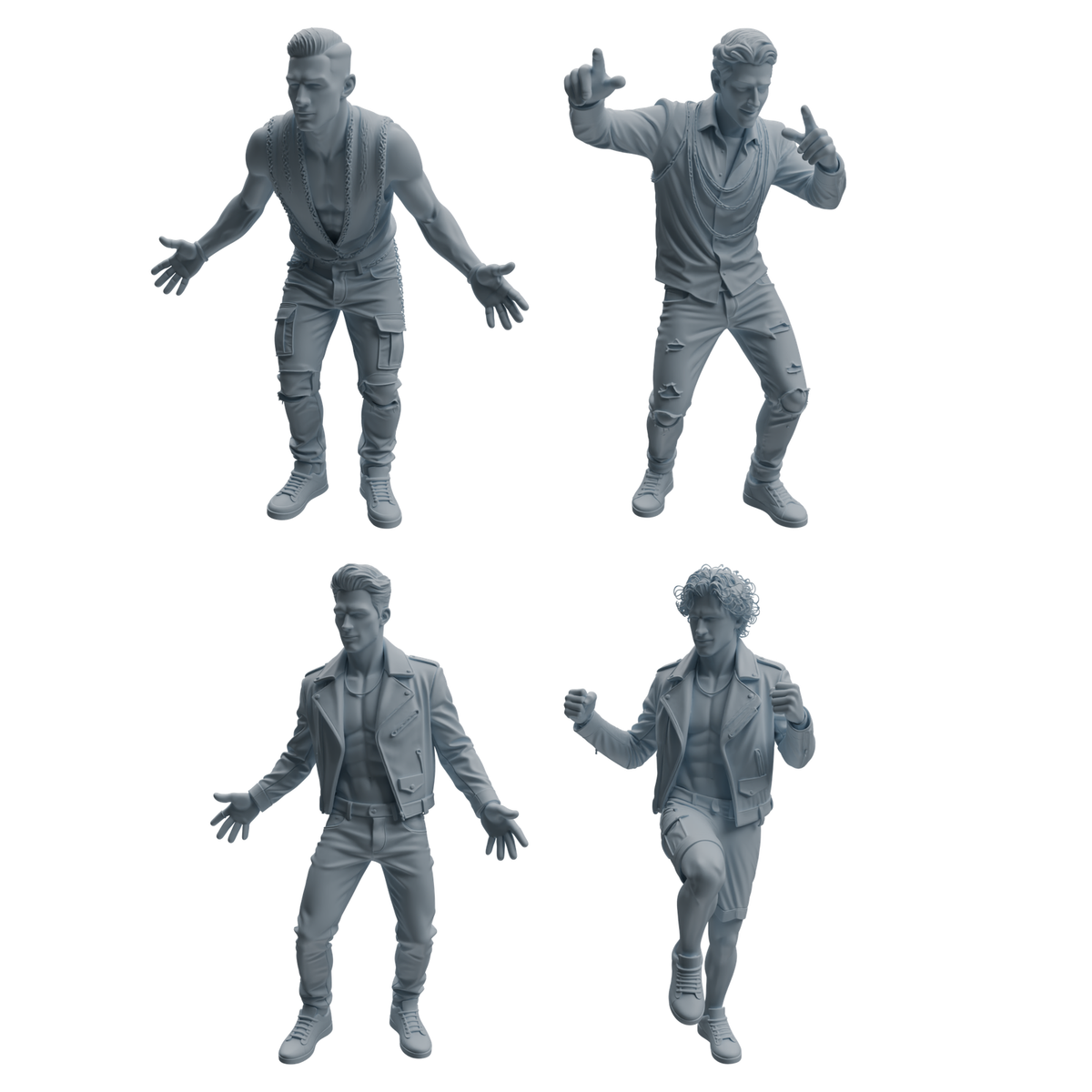 MRY-SFW LYTR928 Nightclub Party Man Character Modern Model 4 pcs 3D Printed Resin Model Kit by SSMODEL