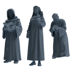 MRY-SFW LYTR919 Religious Clergy Multi-pose Modern Model 3 pcs 3D Printed Resin Model Kit by SSMODEL