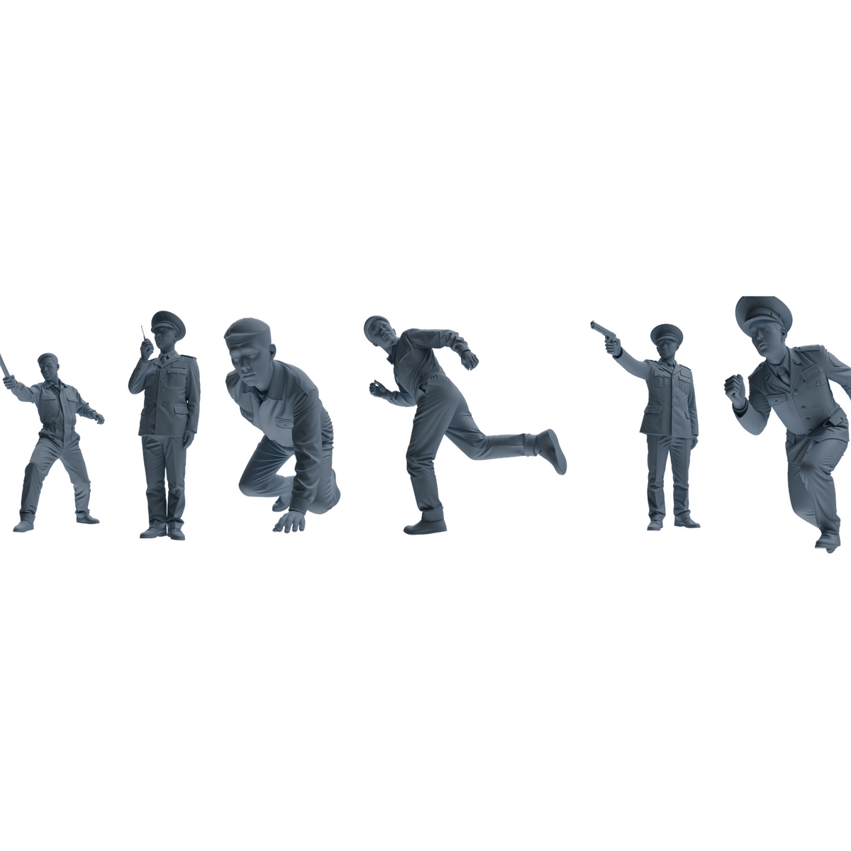 MRY-SFW LYGR654 China 1983 Strike Hard Campaign Six-Person Arrest Group 3D Printed Resin Model Kit by SSMODEL