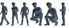 MRY-SFW LYGR766 Modern Hong Kong Police Six-Person Daily Routine 3D Printed Resin Model Kit by SSMODEL