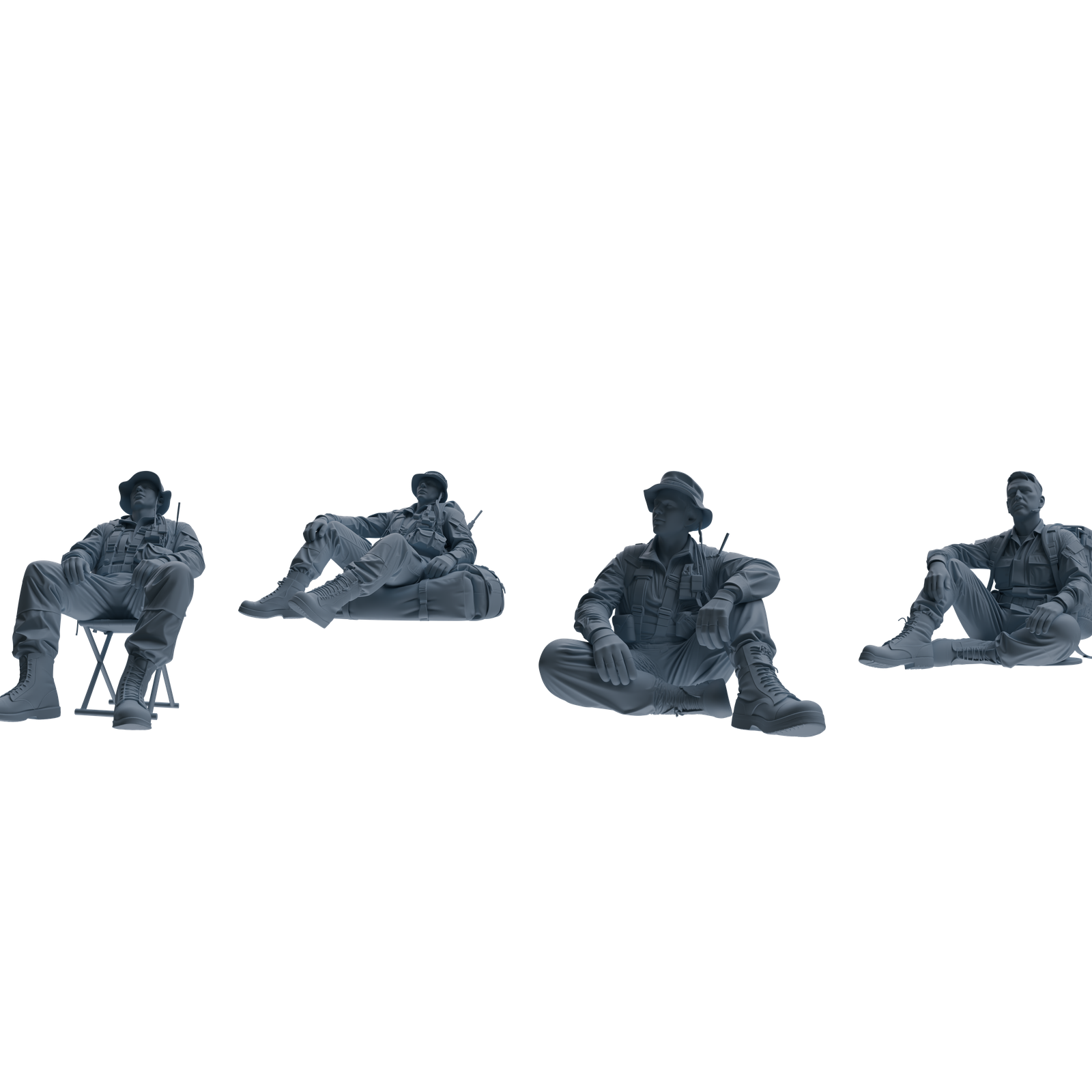 MRY-SFW SSTR142 Miniatures Soldier Model Kit War of Hyenas Modern Canadian Army Four-Person Rest Group