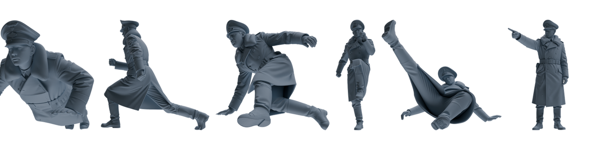 MRY-SFW LYGR703 WWII German Army Story Scene Six-Person Physical Training Group 3D Printed Resin Model Kit by SSMODEL