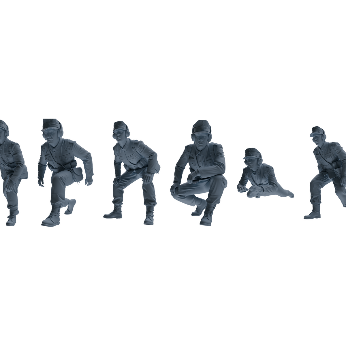 MRY-SFW LYGR648 WWII Mine Soldier Six-Person Battle Group 3D Printed Resin Model Kit by SSMODEL