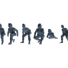 MRY-SFW LYGR648 WWII Mine Soldier Six-Person Battle Group 3D Printed Resin Model Kit by SSMODEL