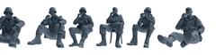 MRY-SFW SSTR068 Miniatures Soldier Model Kit Saving Ryan in Normandy WWII U.S. Army Six-Person Eating Group