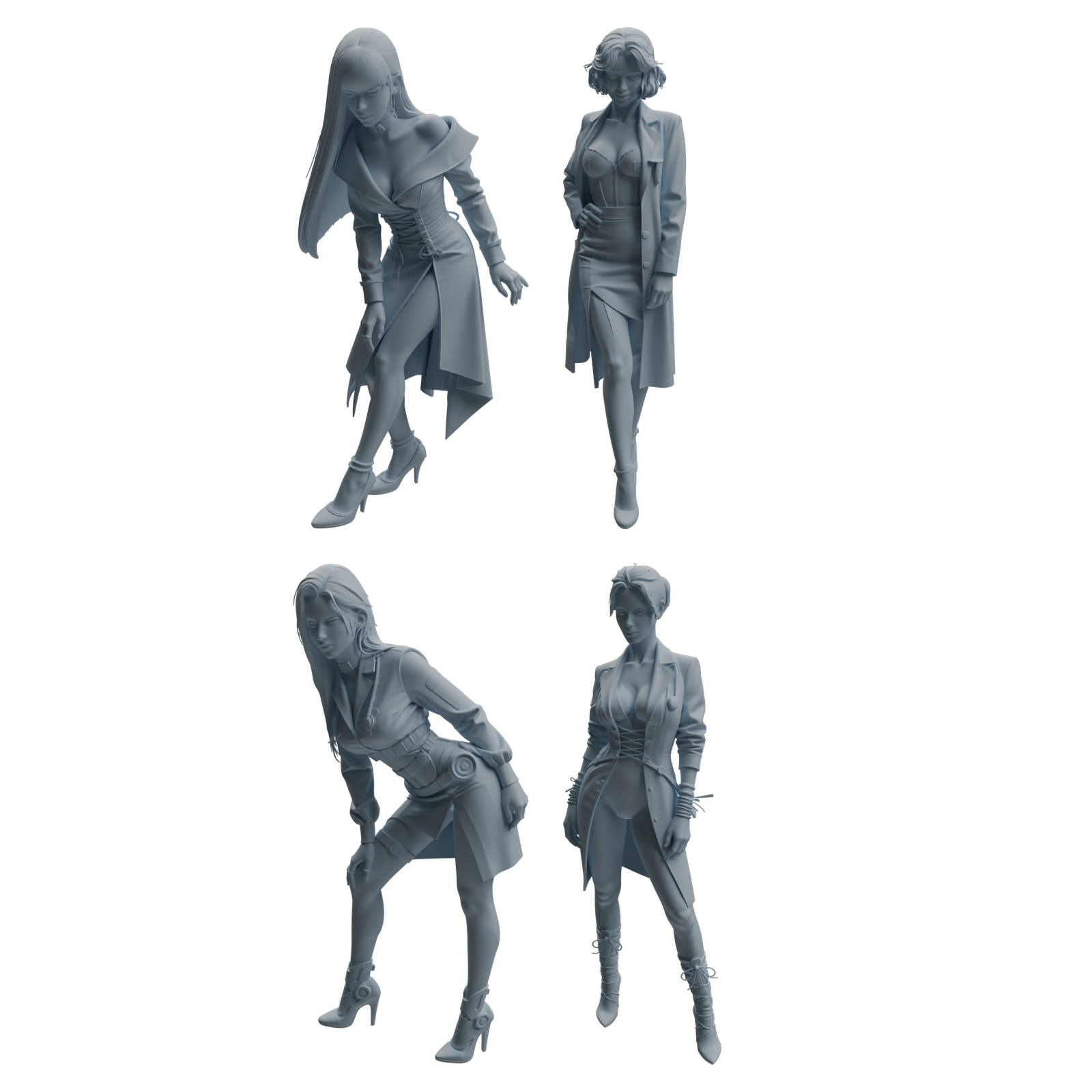 MRY-SFW LYTR998 Doctor Theme Character Modern Model 4 pcs 3D Printed Resin Model Kit by SSMODEL