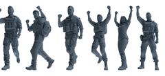 MRY-SFW SSTR014 Miniatures Soldier Model Kit Modern Navy SEAL Six-Person Triumphant Return Group