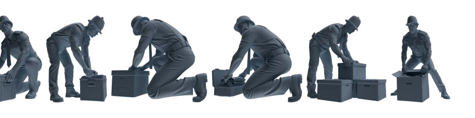 MRY-SFW LYGR790 British Police Six-Person Combat Readiness Group 3D Printed Resin Model Kit by SSMODEL
