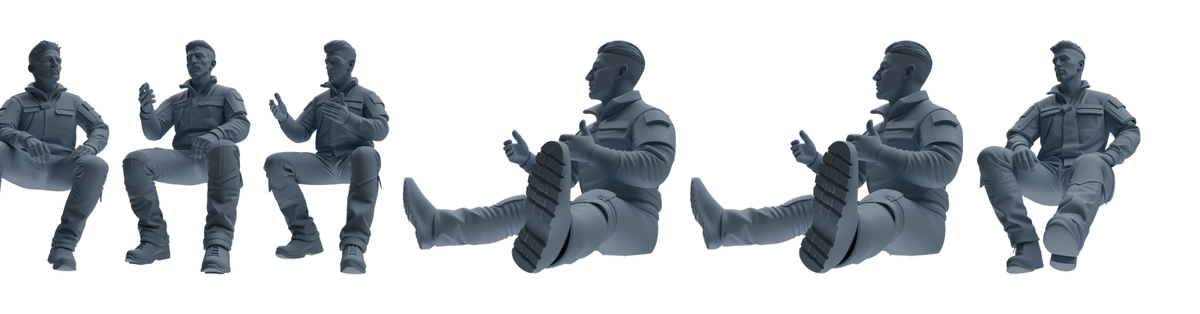 MRY-SFW LYGR685 Modern U.S. Military Six-Person Talking Group 3D Printed Resin Model Kit by SSMODEL