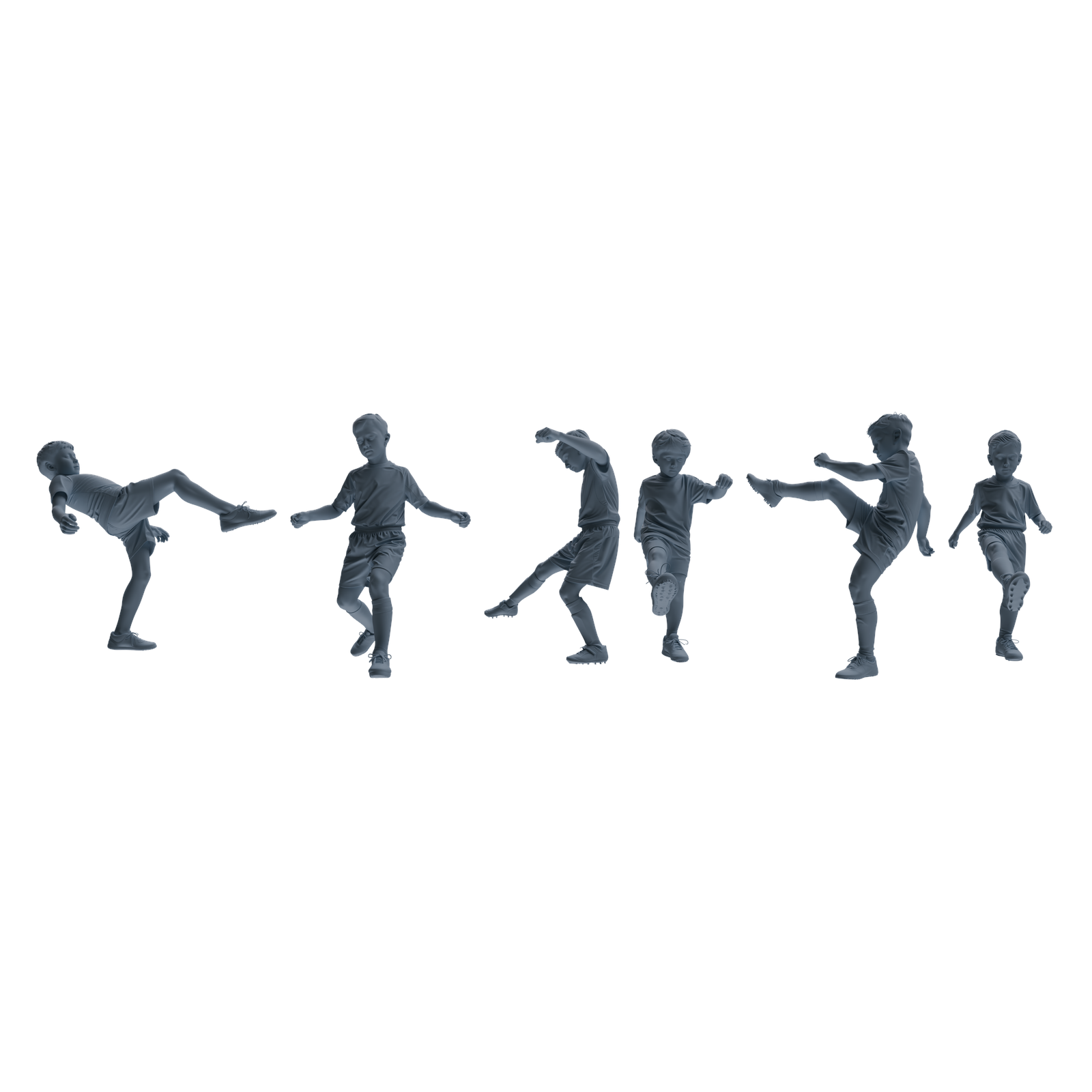 MRY-SFW LYTR811 Child Soccer Player Figure Modern Model 6 pcs Miniature Car Diorama Figures Scene Props Accessories Resin 3D Printed Resin Model Kit by SSMODEL