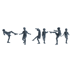 MRY-SFW LYTR811 Child Soccer Player Figure Modern Model 6 pcs Miniature Car Diorama Figures Scene Props Accessories Resin 3D Printed Resin Model Kit by SSMODEL
