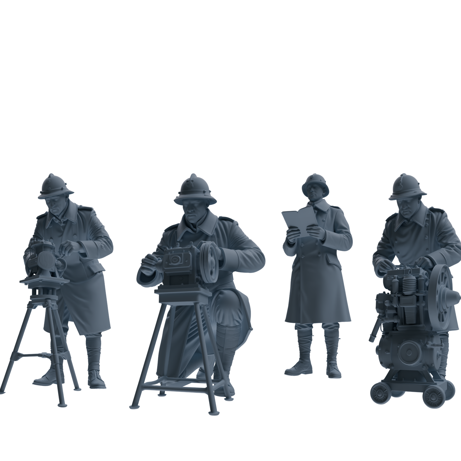 MRY-SFW SSTR259 WWI French Army Logistics Soldier Maintenance Four-Person Group