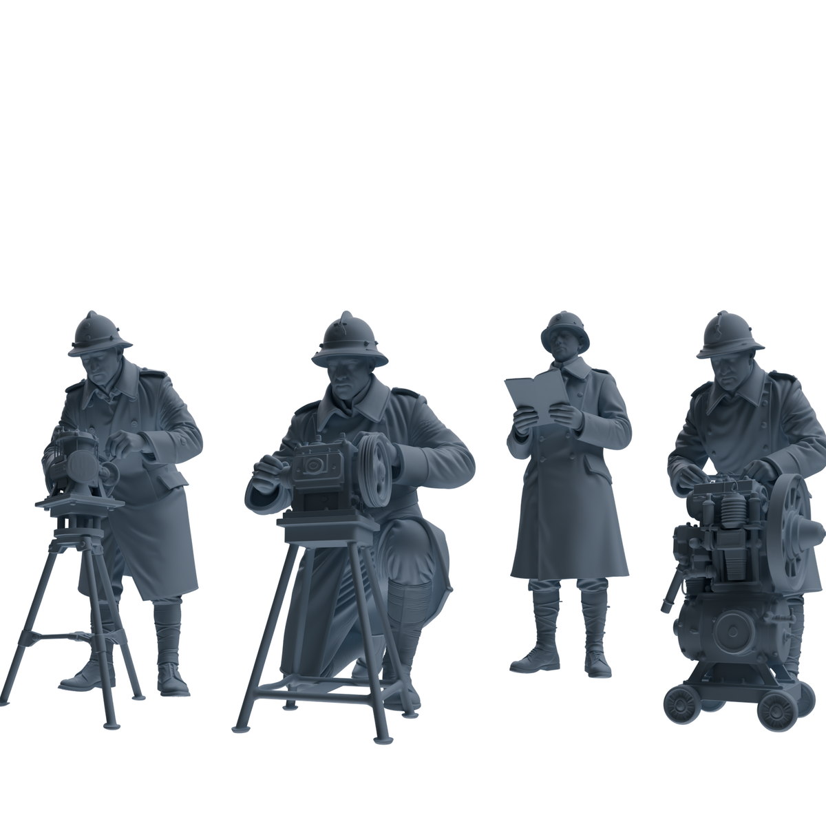 MRY-SFW SSTR259 WWI French Army Logistics Soldier Maintenance Four-Person Group