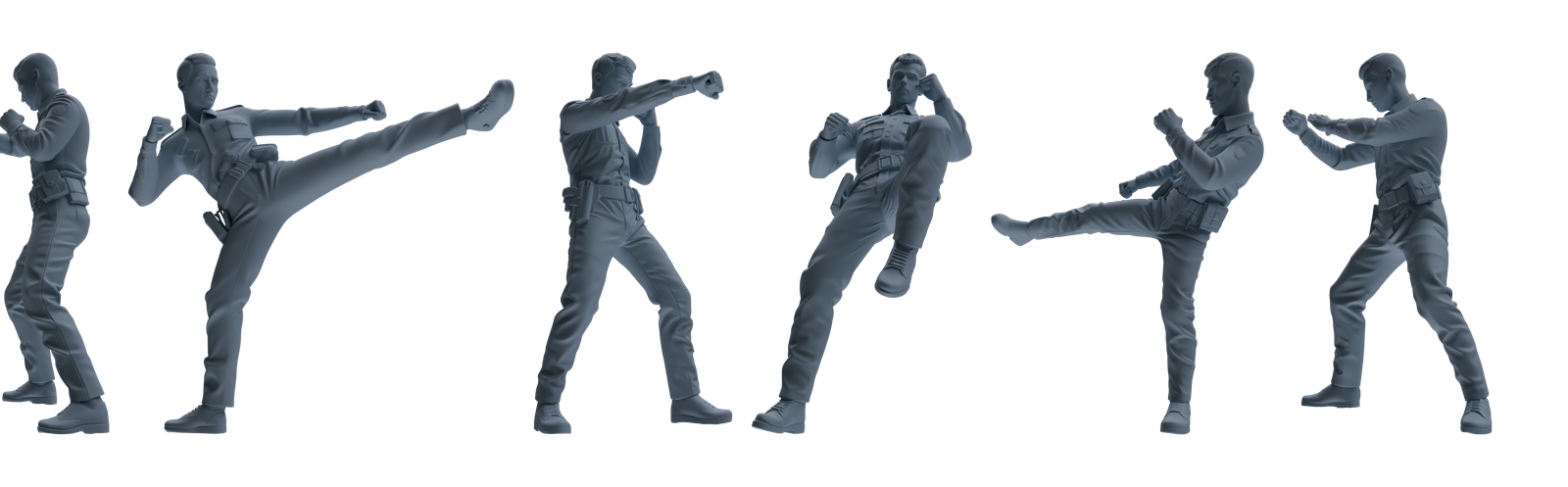 MRY-SFW LYGR672 Los Angeles Patrol Police Six-Person Combat Group 3D Printed Resin Model Kit by SSMODEL
