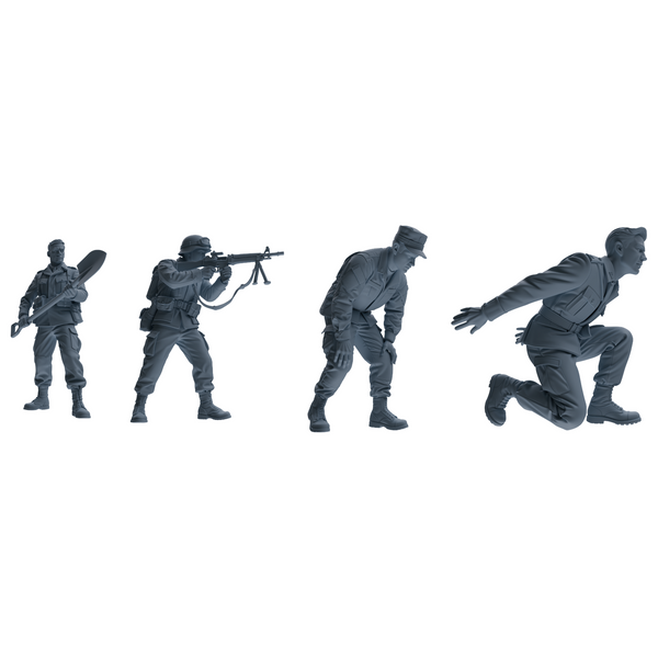 MRY-SFW SSTR185 Miniatures Soldier Model Kit Combat Engineer Soldier Pose Modern Model 4 pcs