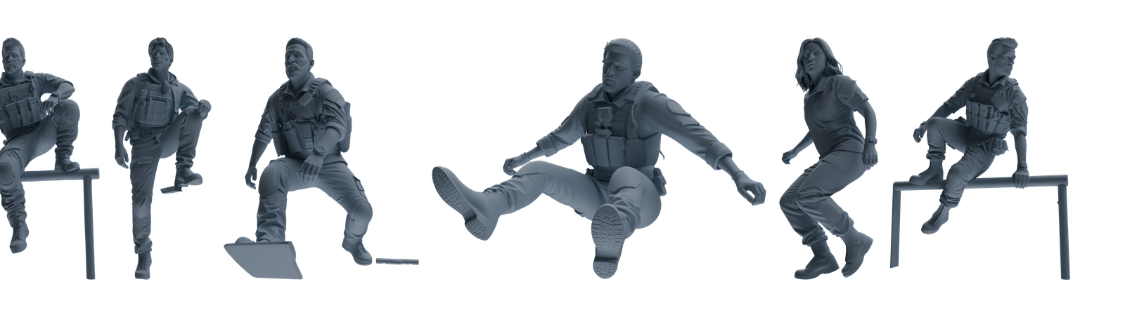 MRY-SFW SSTR008  Modern Navy SEAL Six-Person Obstacle Crossing Group