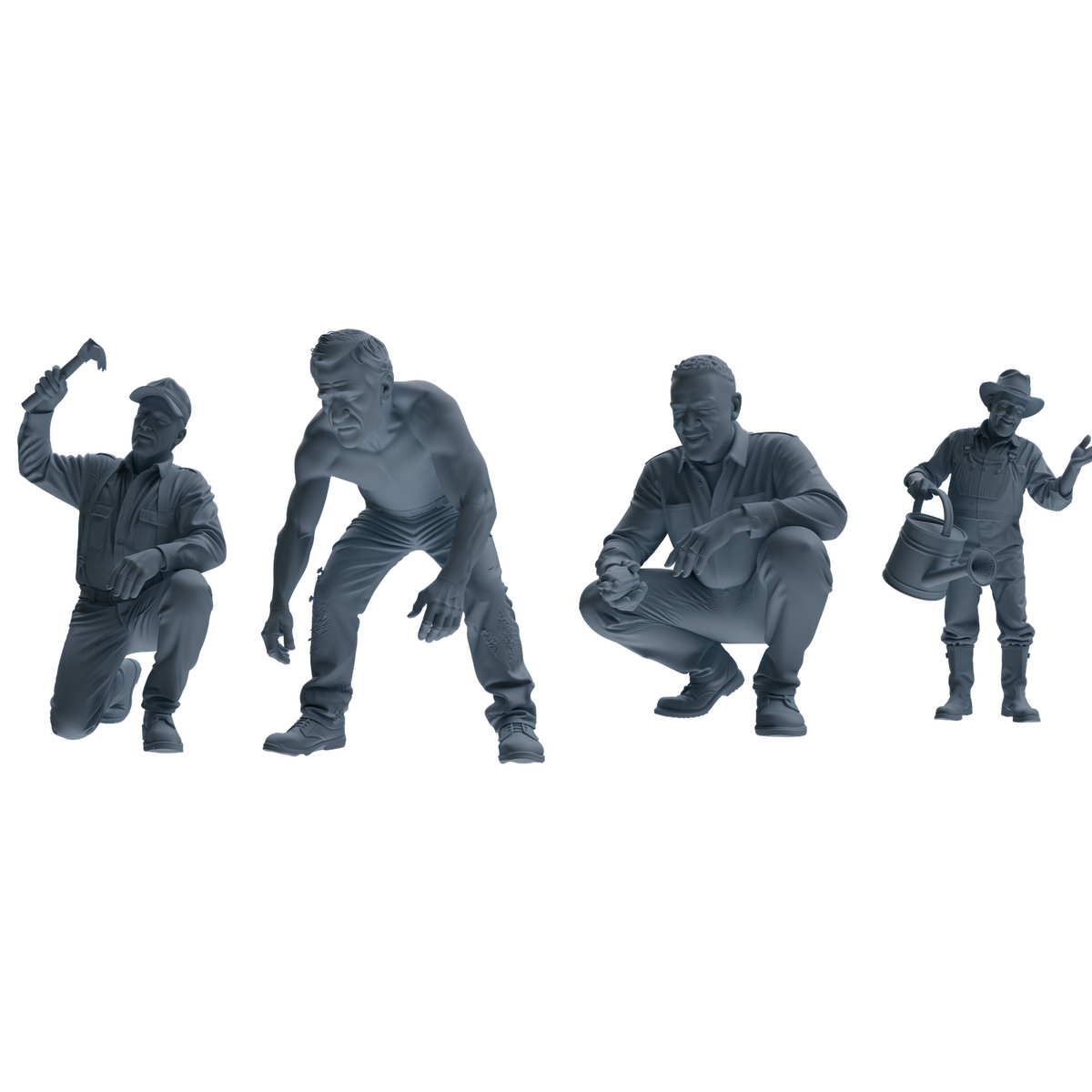 MRY-SFW LYTR899 Workwear Worker Man Modern Model 4 pcs 3D Printed Resin Model Kit by SSMODEL