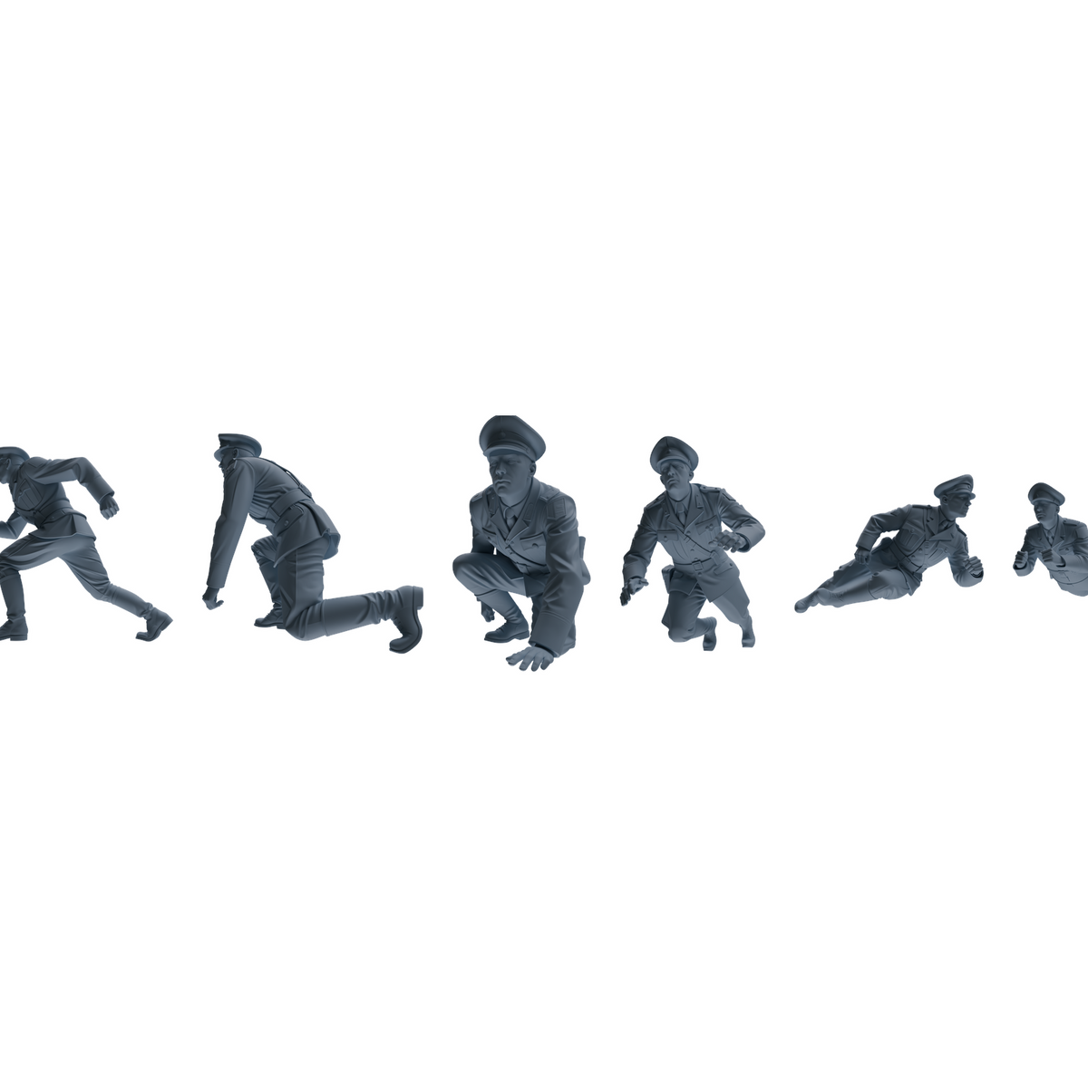 MRY-SFW LYGR582 WWII French Army Six-Person Ambush Group 3D Printed Resin Model Kit by SSMODEL