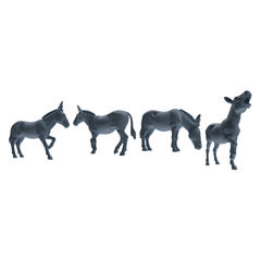MRY-SFW LYTR842 Farm Donkey Pose Model 4 pcs Miniature Car Diorama Figures Scene Props Accessories Resin 3D Printed Resin Model Kit by SSMODEL