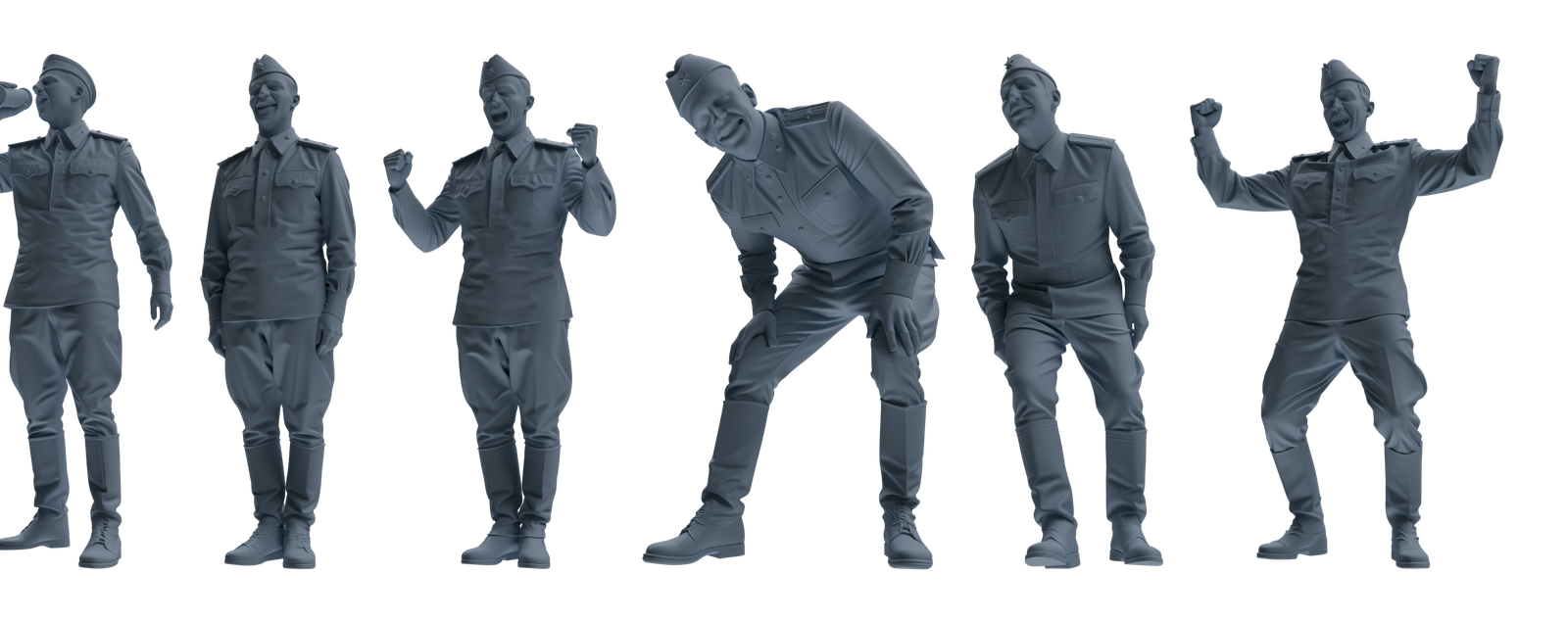 MRY-SFW LYGR735 WWII Soviet Army War Scene Six-Person Entertainment Group 3D Printed Resin Model Kit by SSMODEL