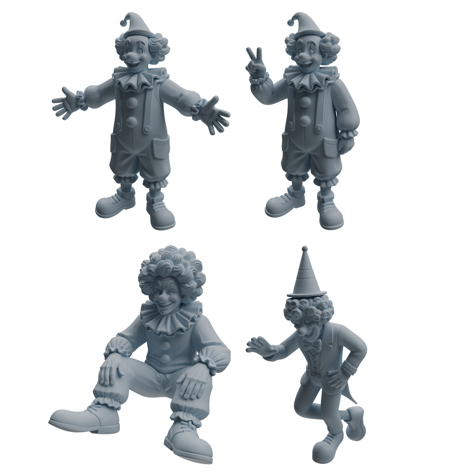 MRY-SFW LYTR1054 Clown Character Modern Model 4 pcs 3D Printed Resin Model Kit by SSMODEL