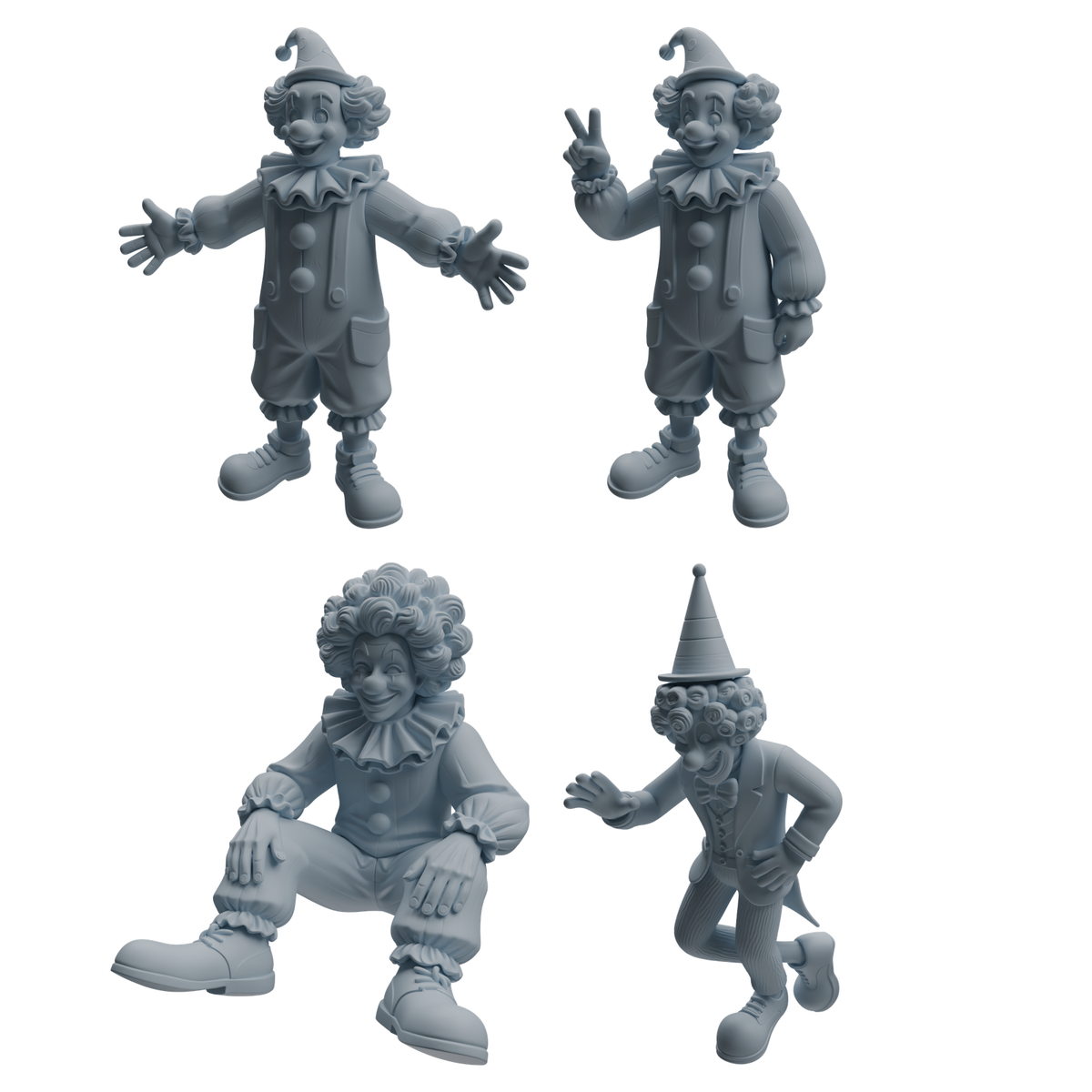 MRY-SFW LYTR1054 Clown Character Modern Model 4 pcs 3D Printed Resin Model Kit by SSMODEL