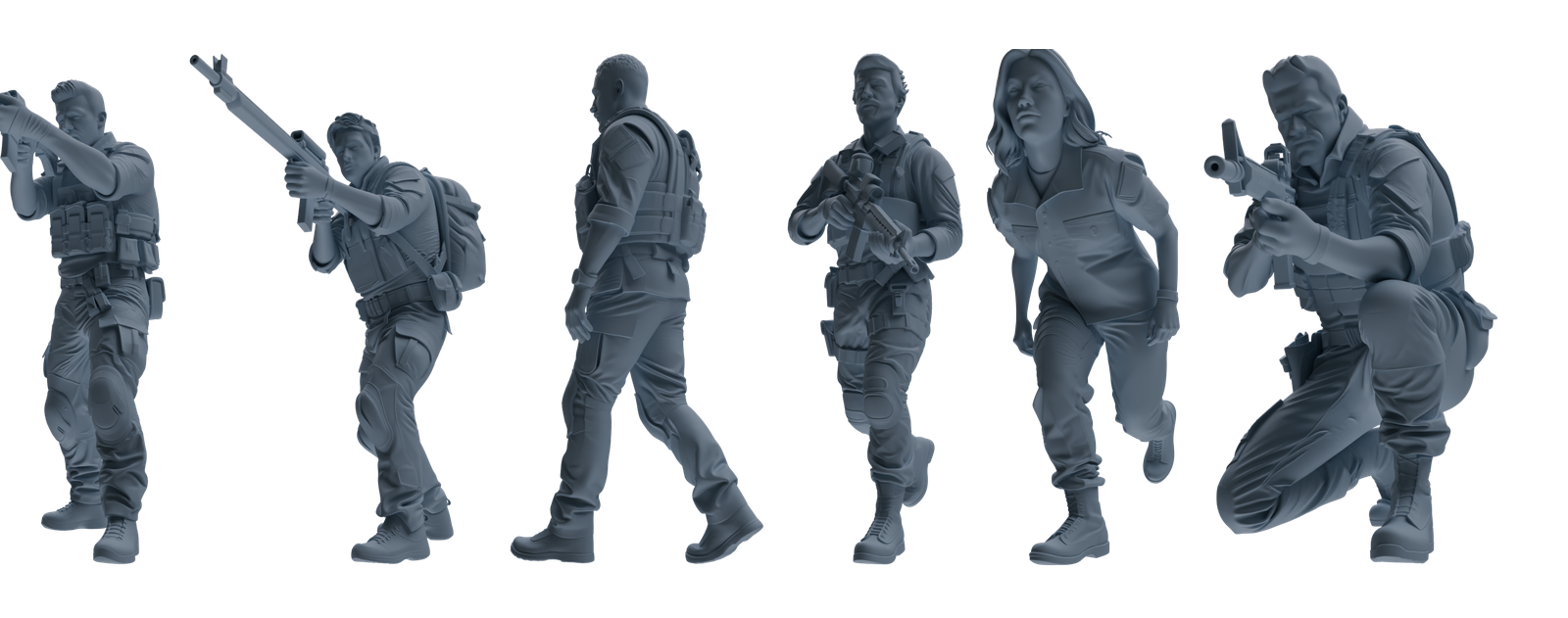 MRY-SFW SSTR024 Miniatures Soldier Model Kit Modern Navy SEAL Six-Person Firefight Group