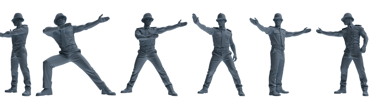 MRY-SFW LYGR803 Modern British Police Six-Person Interception Group 3D Printed Resin Model Kit by SSMODEL
