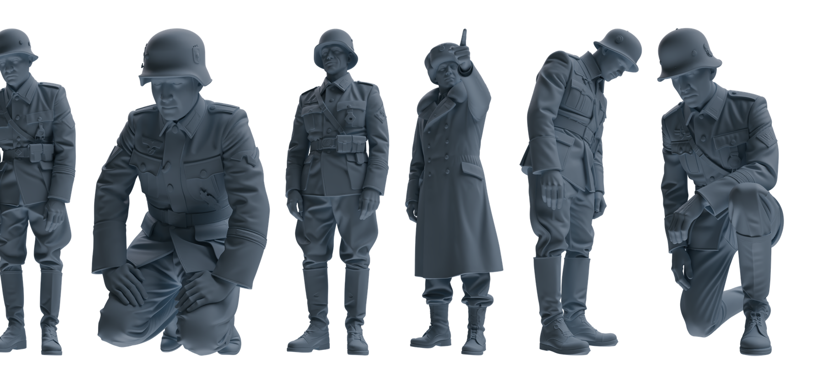 MRY-SFW SSTR001  Miniatures Soldier Model Kit WWII German Army Six-Person Officer Reprimand Group