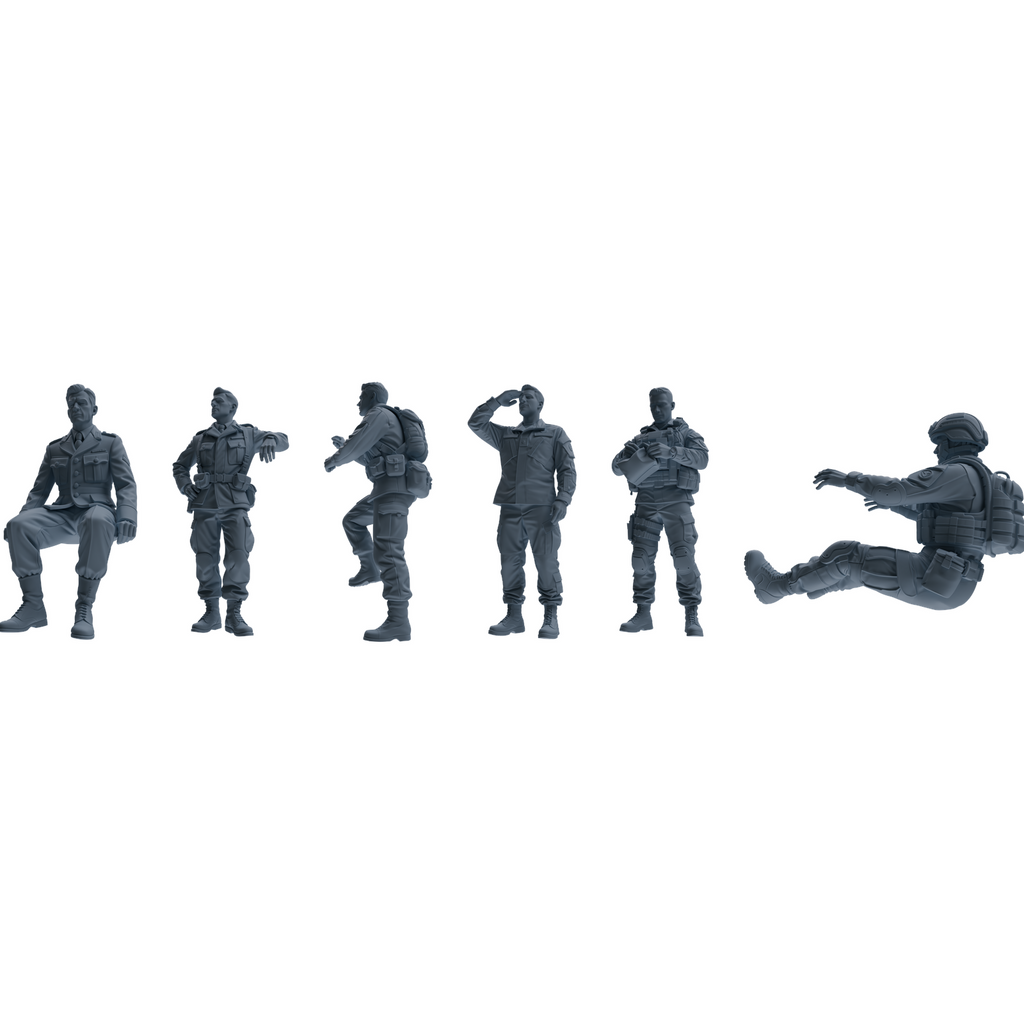 MRY-SFW SSTR182 Miniatures Soldier Model Kit Multi-Purpose Soldier Pose Modern Model 6 pcs