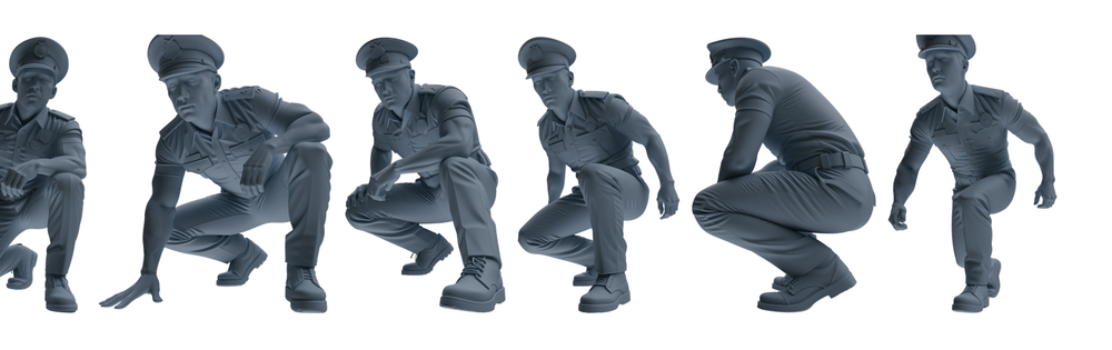 MRY-SFW LYGR764 Modern Hong Kong Police Six-Person Ambush Group 3D Printed Resin Model Kit by SSMODEL