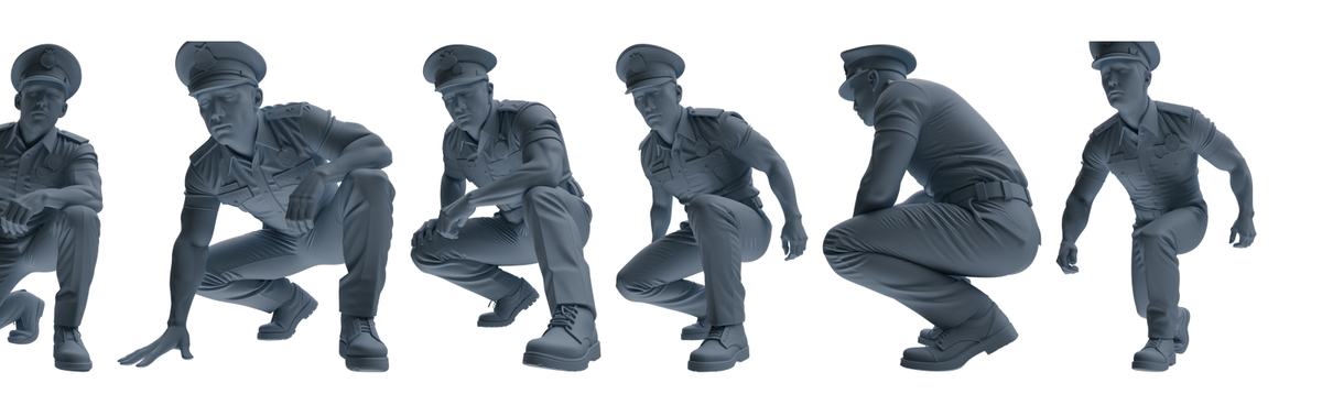 MRY-SFW LYGR764 Modern Hong Kong Police Six-Person Ambush Group 3D Printed Resin Model Kit by SSMODEL