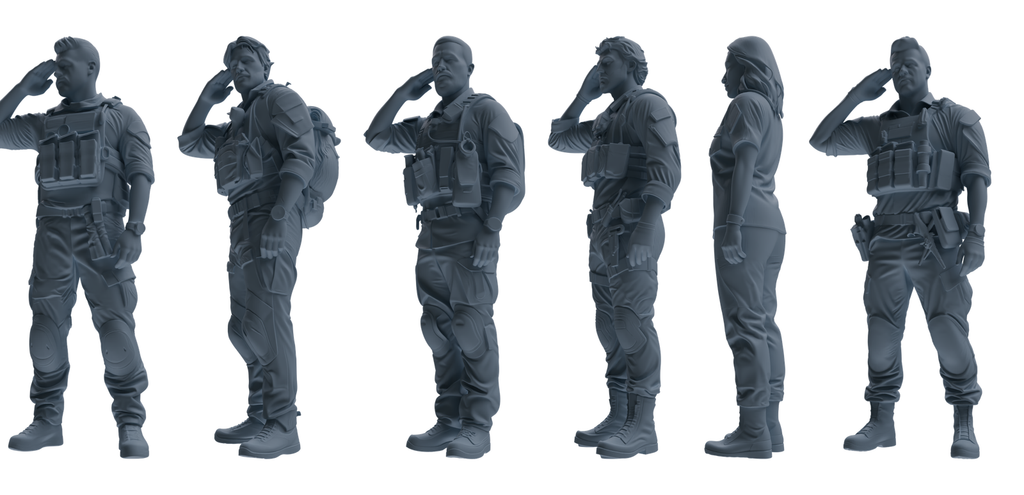 MRY-SFW SSTR013 Miniatures Soldier Model Kit Modern Navy SEAL Six-Person Saluting Group