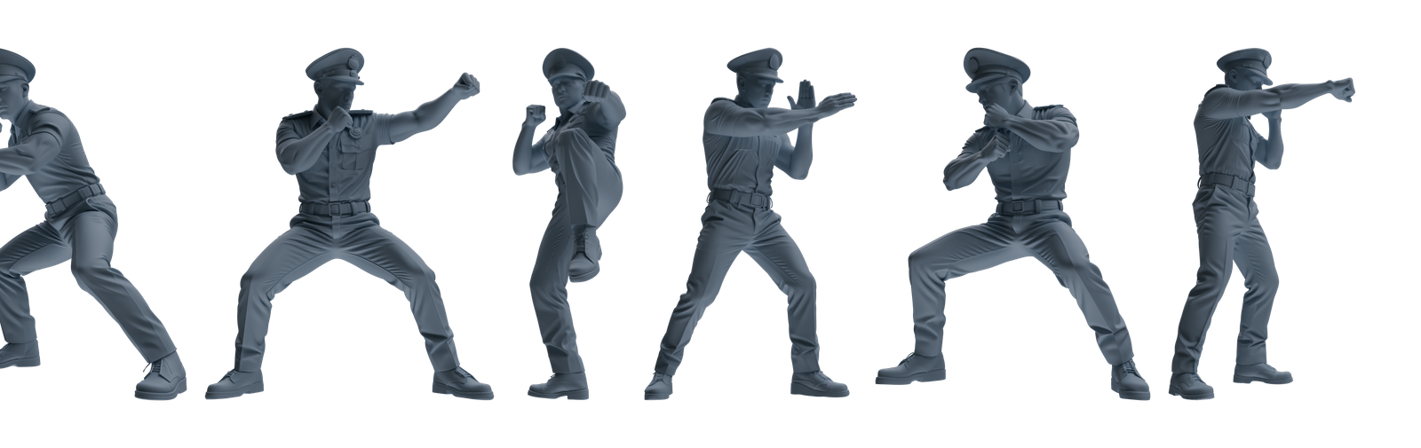 MRY-SFW LYGR763 Modern Hong Kong Police Six-Person Combat Group 3D Printed Resin Model Kit by SSMODEL
