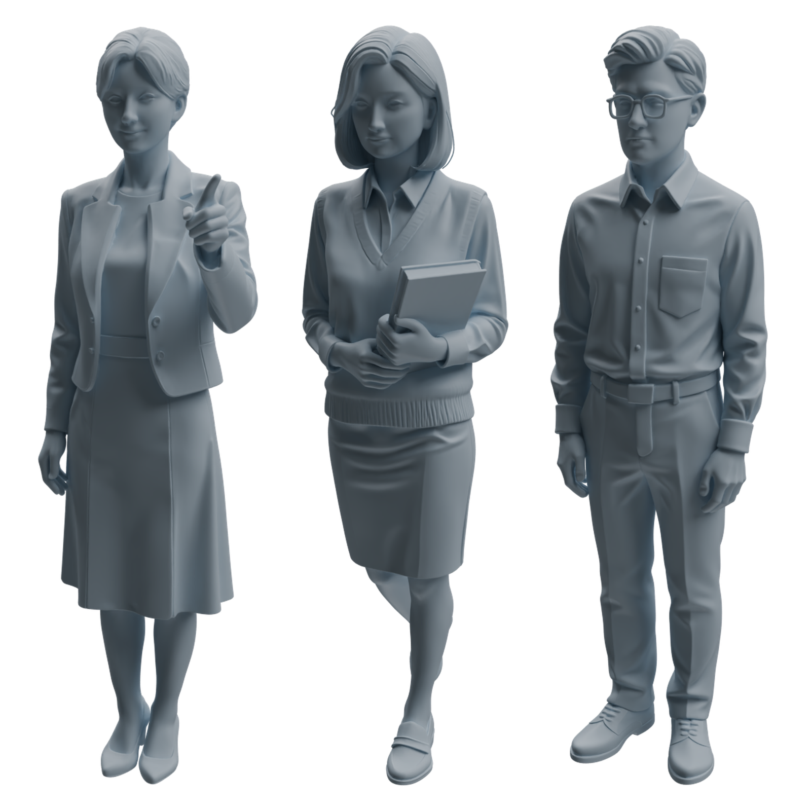 MRY-SFW LYTR970 Classroom Teaching Teacher Character Modern Model 3 pcs 3D Printed Resin Model Kit by SSMODEL