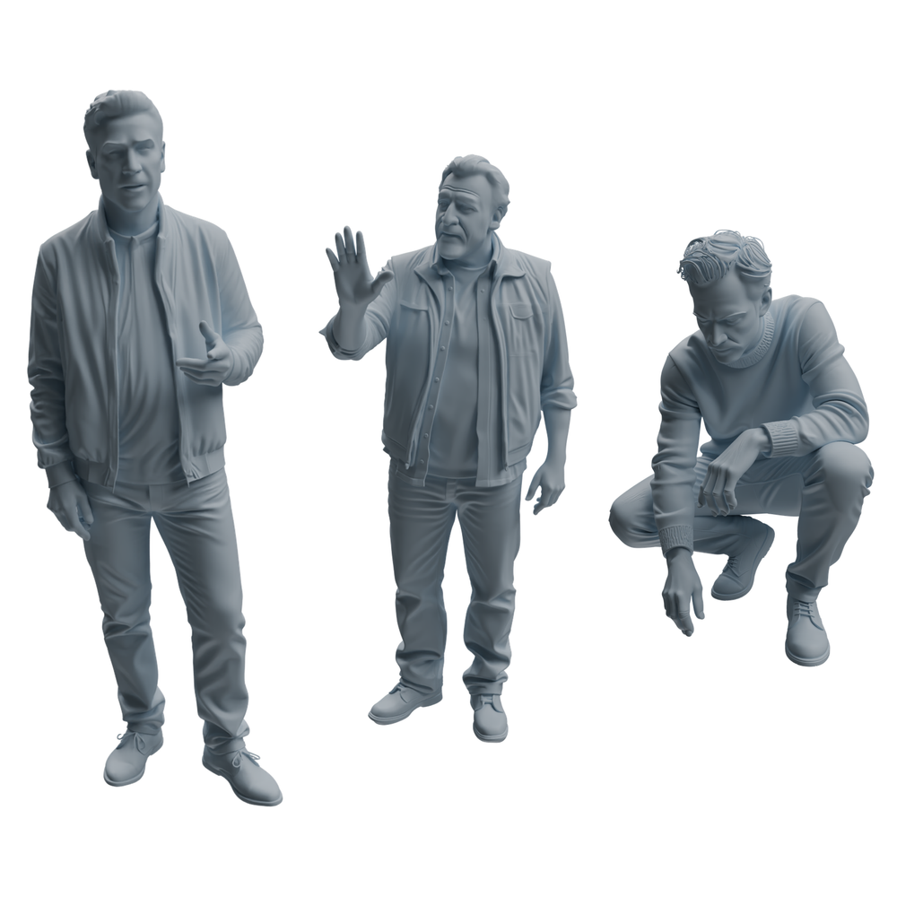 MRY-SFW LYTR989 Business Workplace Man Character Modern Model 3 pcs 3D Printed Resin Model Kit by SSMODEL