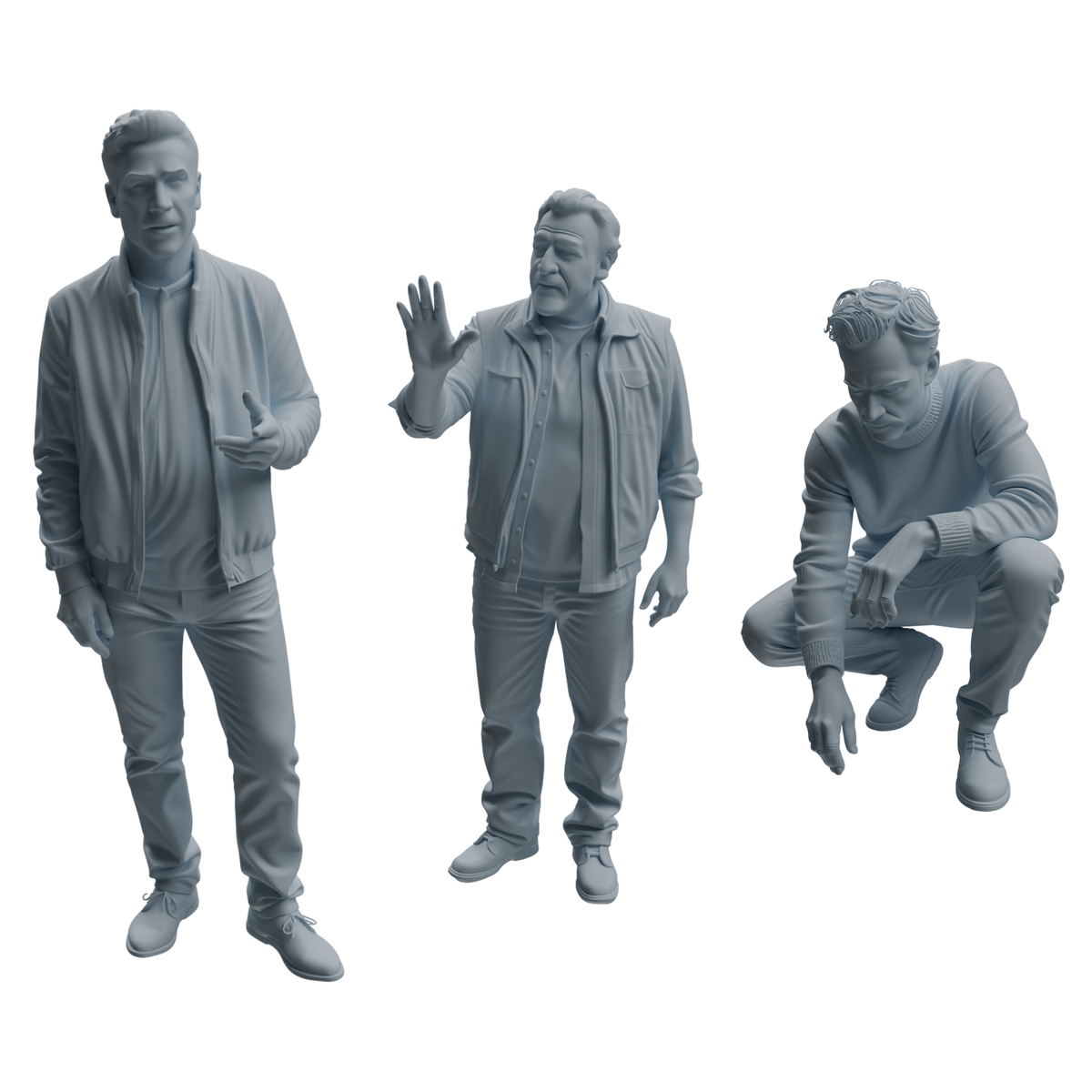 MRY-SFW LYTR989 Business Workplace Man Character Modern Model 3 pcs 3D Printed Resin Model Kit by SSMODEL