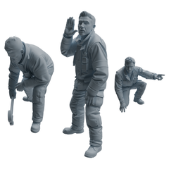 MRY-SFW LYTR1065 Rescue Command Pose Firefighter Character Modern Model 3 pcs 3D Printed Resin Model Kit by SSMODEL