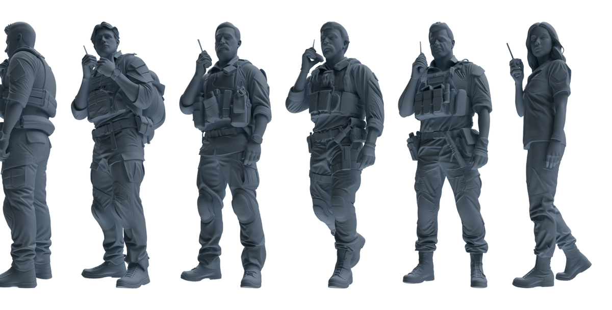 MRY-SFW SSTR006  Modern Navy SEAL Six-Person Radio Communication Group
