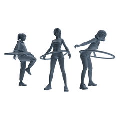 MRY-SFW LYTR792 Female Hula Hoop Figure Modern Model 3 pcs Miniature Car Diorama Figures Scene Props Accessories Resin 3D Printed Resin Model Kit by SSMODEL